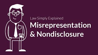 Misrepresentation and Nondisclosure  Contracts  Defenses amp Excuses [upl. by Avrenim]