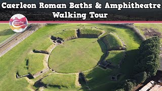 CAERLEON ROMAN BATHS amp AMPHITHEATRE WALES  Walking Tour  Pinned on Places [upl. by Nilrak]