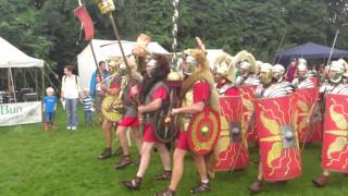 Roman Reenactment at the Amphitheatre in Caerleon Marching In [upl. by Cynthia]