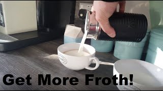 How to Get More Froth from Your Nespresso Coffee Aeroccino  Nespresso tips and help [upl. by Rdnaskela]